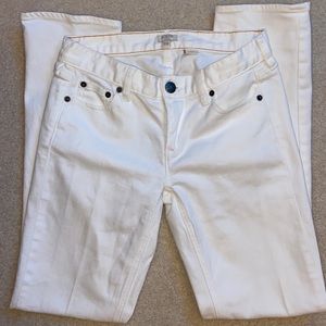 J. Crew White Straight-Leg Jeans with Dark Rivet Details